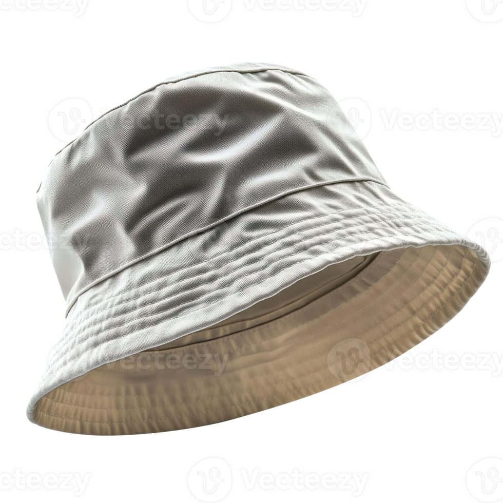 Blank white bucket hat made of soft fabric, perfect for sunny days png
