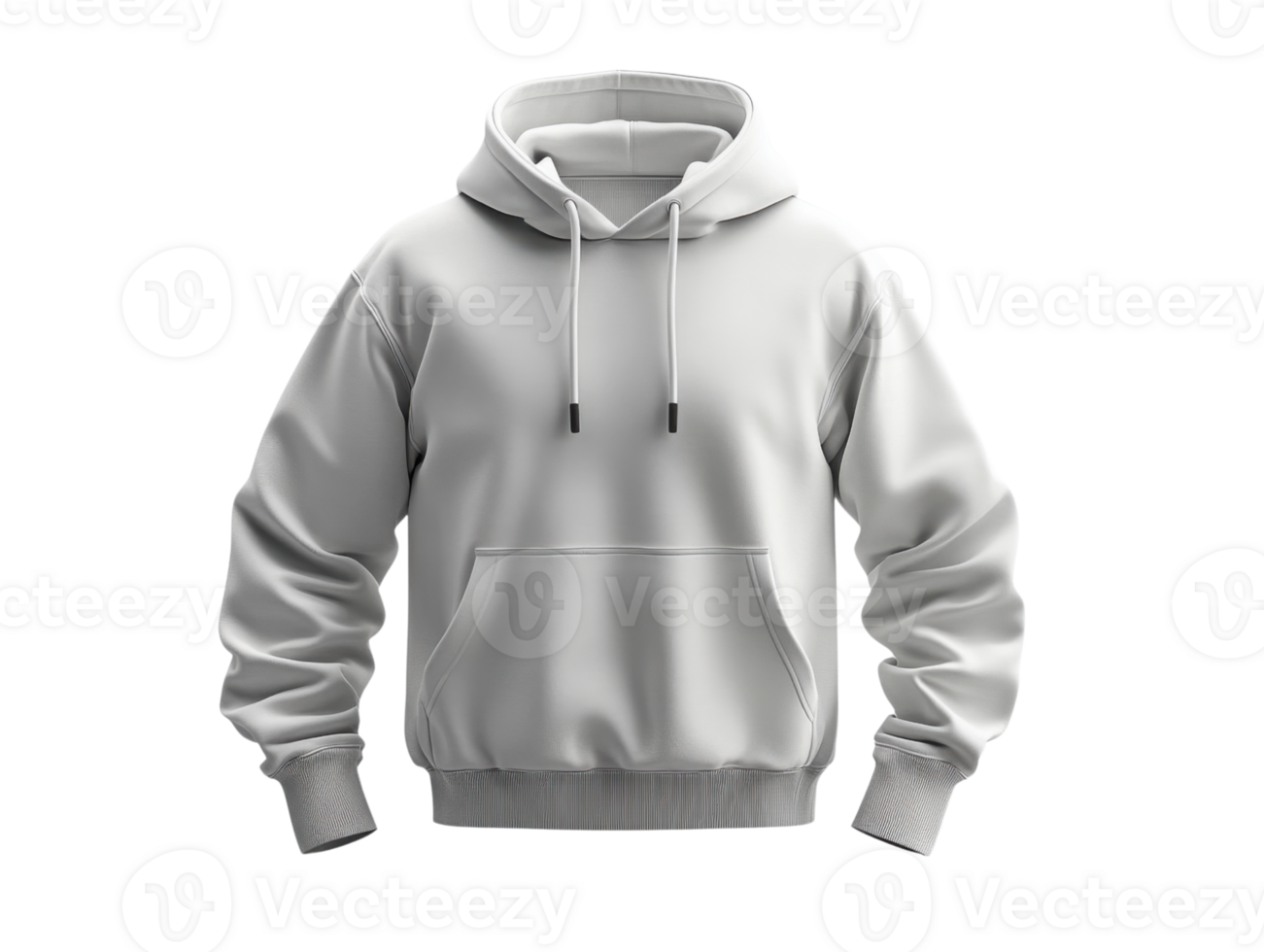 Light gray hoodie with front pocket and drawstring hood, perfect for casual wear png