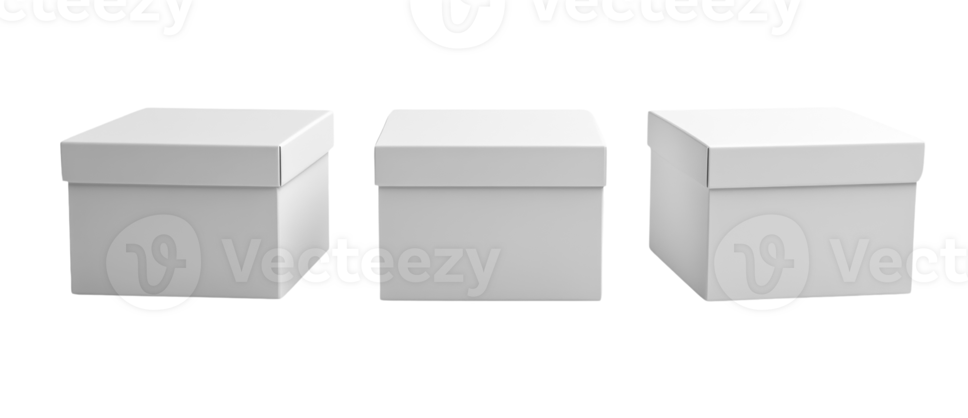 Minimalist white boxes arranged in row, perfect for storage or gifts png