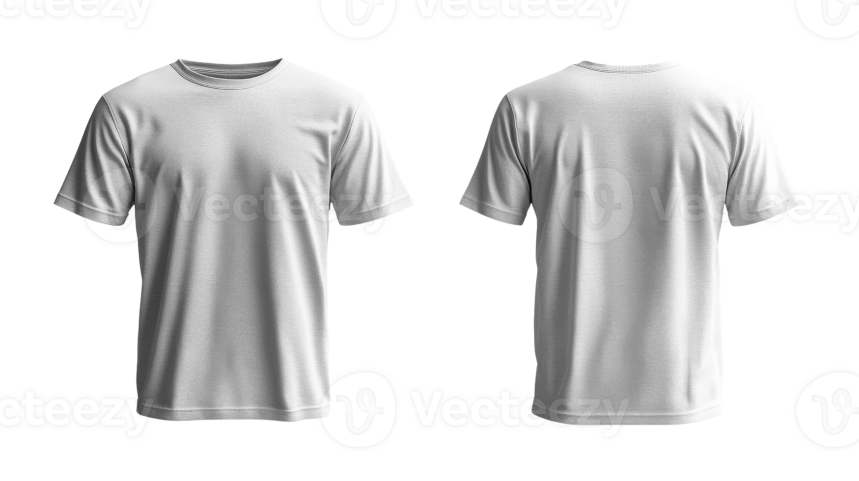 plain white t shirt displayed from front and back views, ideal for casual wear png