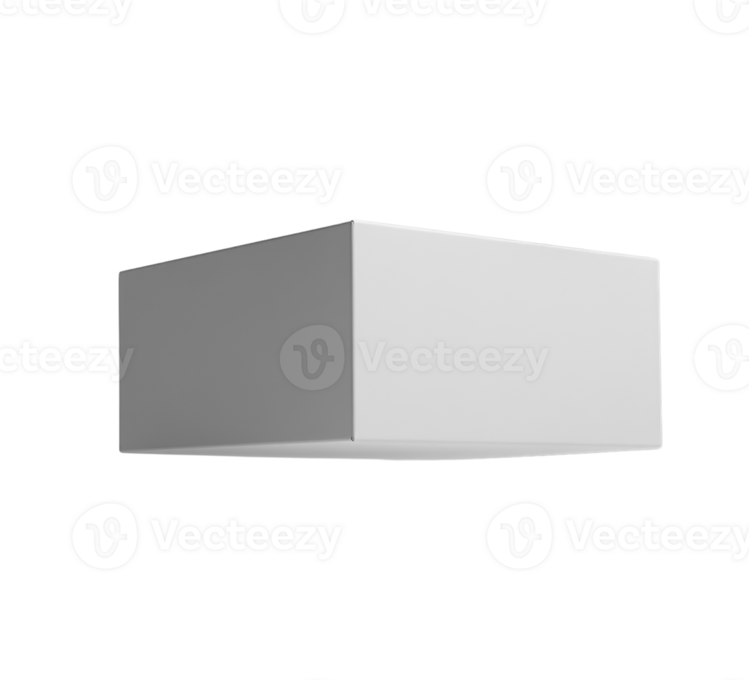 Minimalist white cube on transparency background, perfect for design projects png