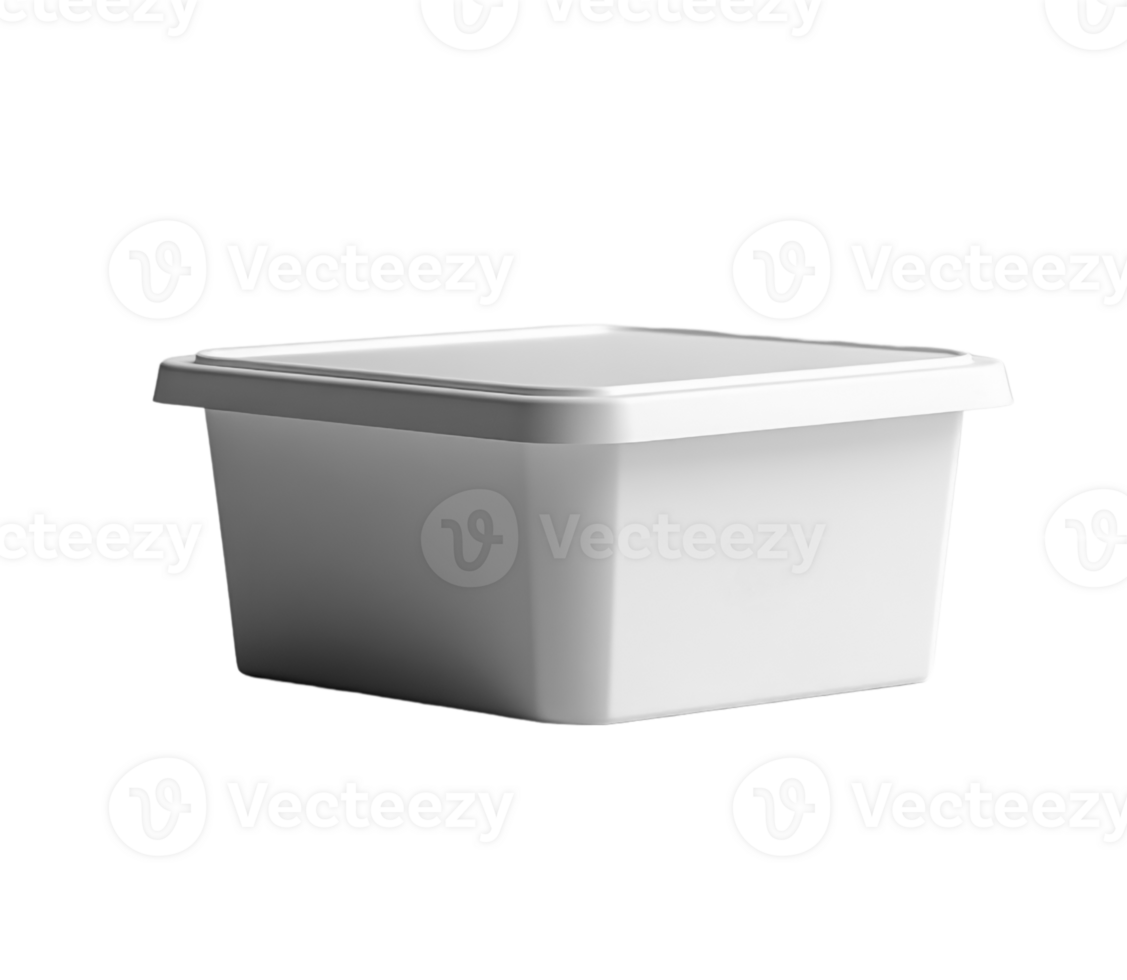 simple white square container with lid, perfect for storage or organization png