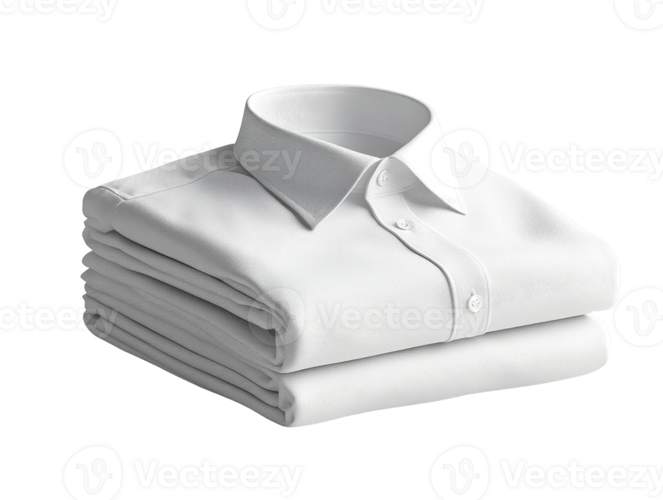 Folded white dress shirt with collar, neatly arranged for presentation png