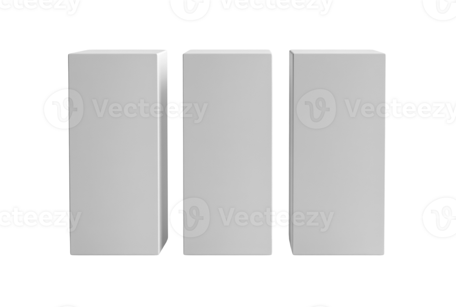 Minimalist white blocks arranged in row, perfect for display or design png