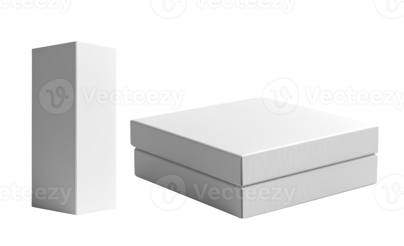 Minimalist white boxes stacked and standing, perfect for packaging or storage png