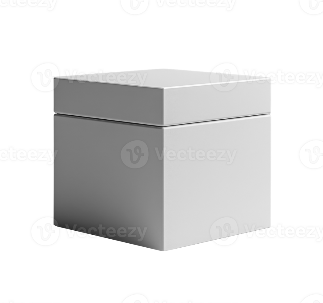 Minimalist white box with smooth surface and clean lines, perfect for packaging or storage png
