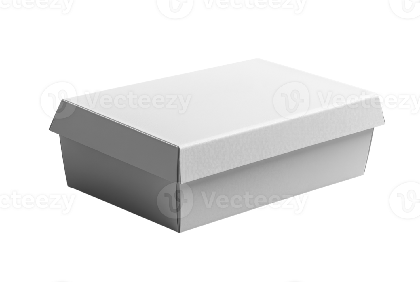 plain white cardboard box with lid, ideal for storage or packaging png