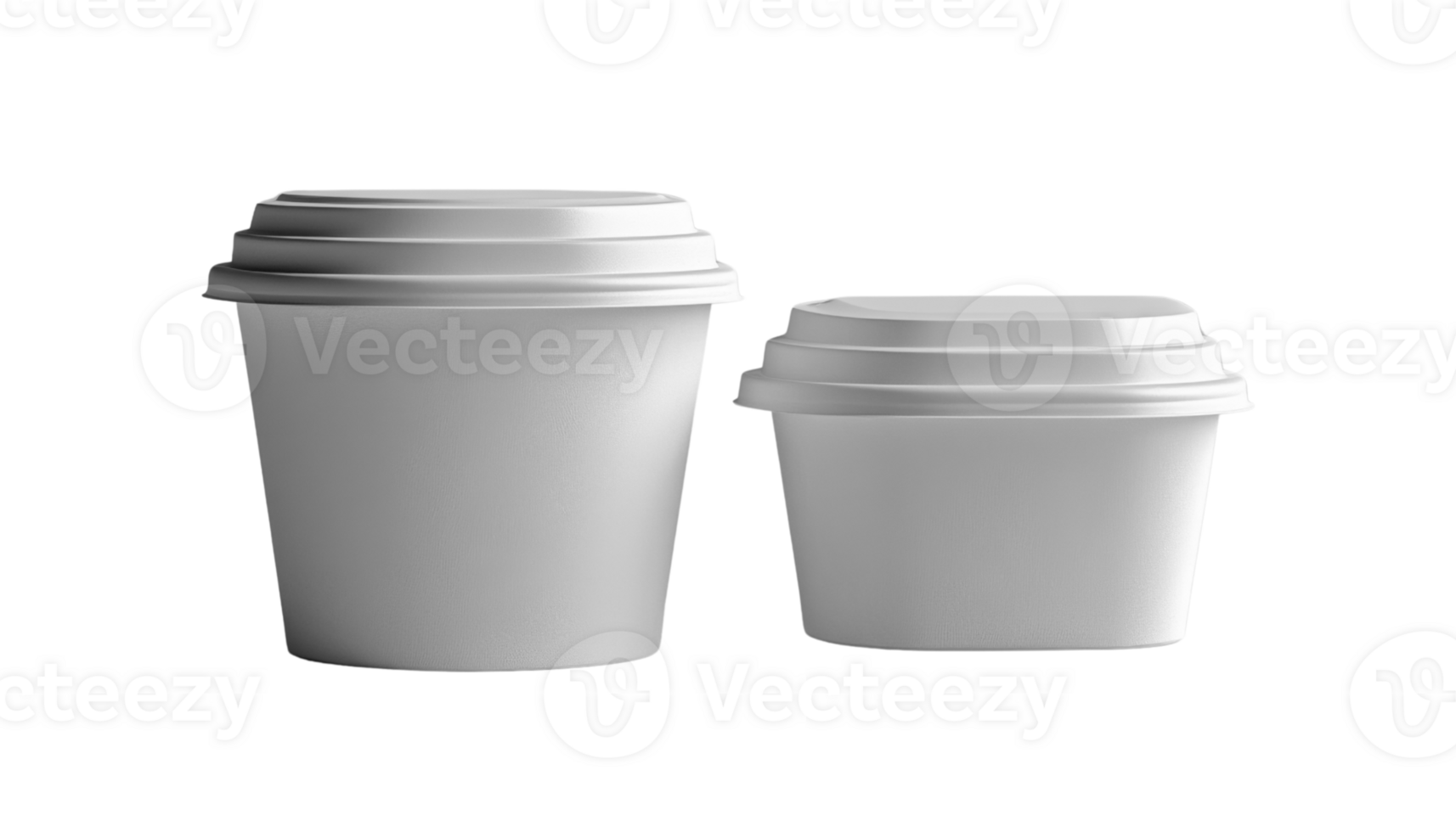 Empty paper cups in two sizes, ideal for beverages or food png