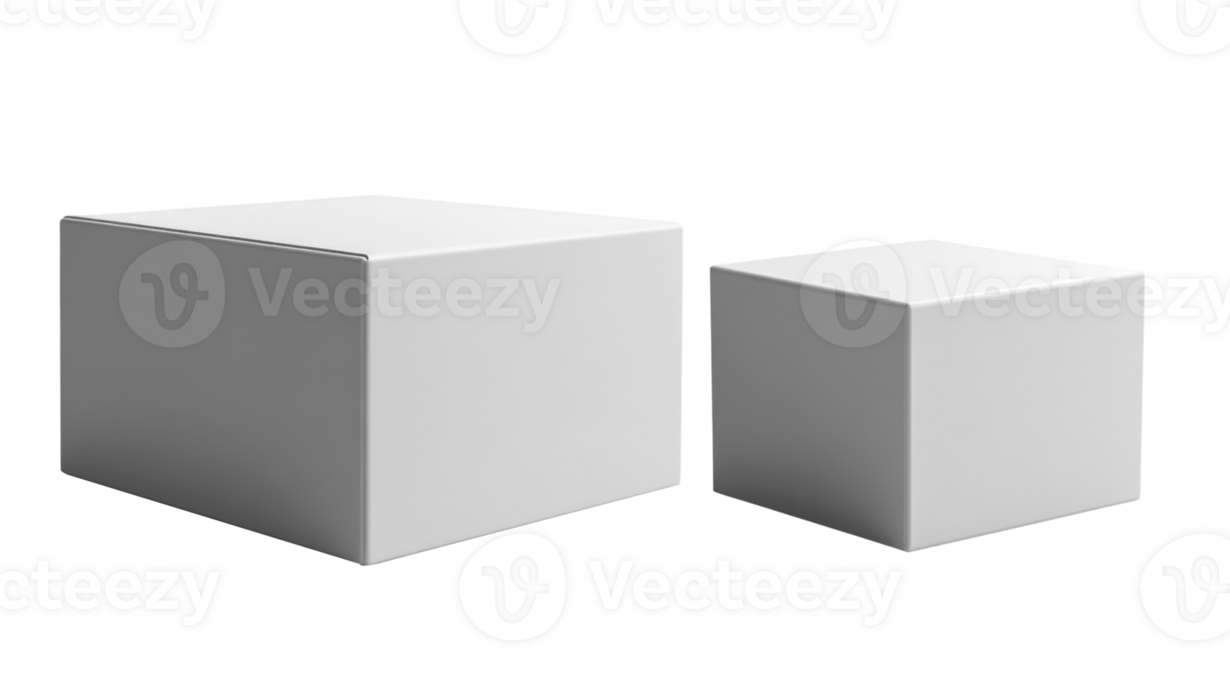 Minimalist white cubes in various sizes, perfect for modern design png