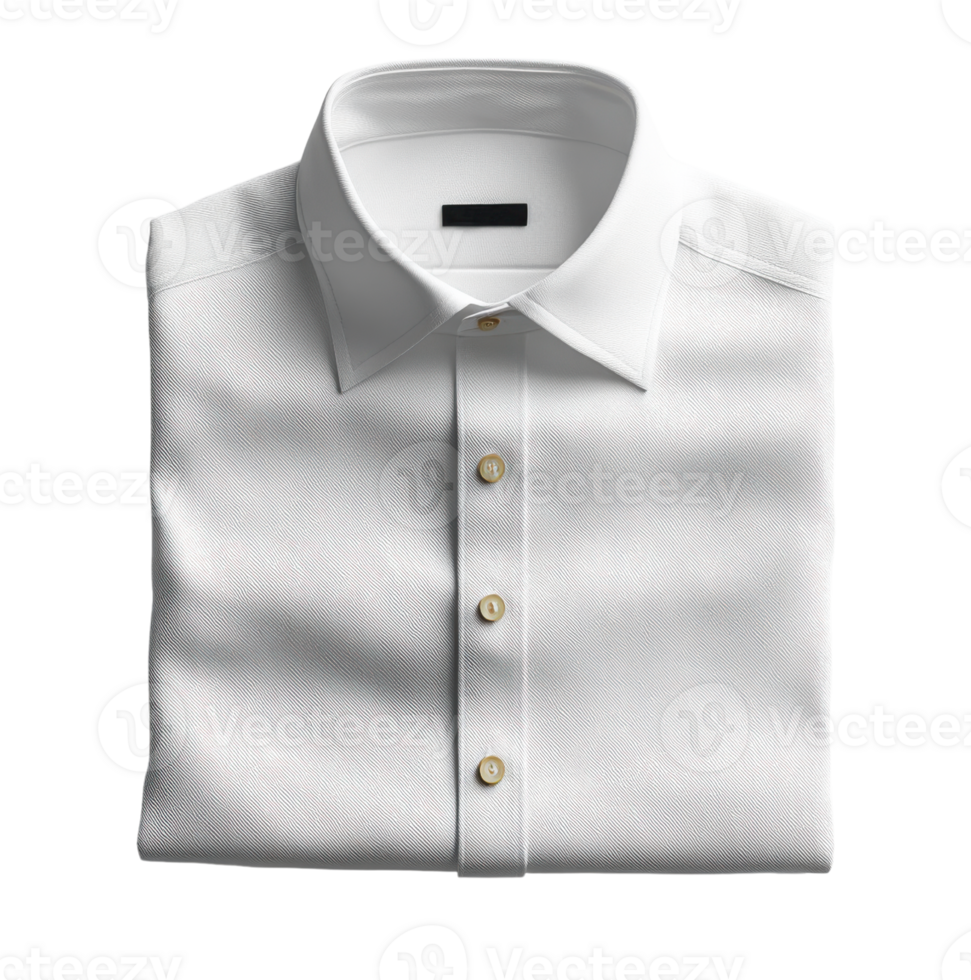 neatly folded white dress shirt with buttons and collar, perfect for formal occasions png