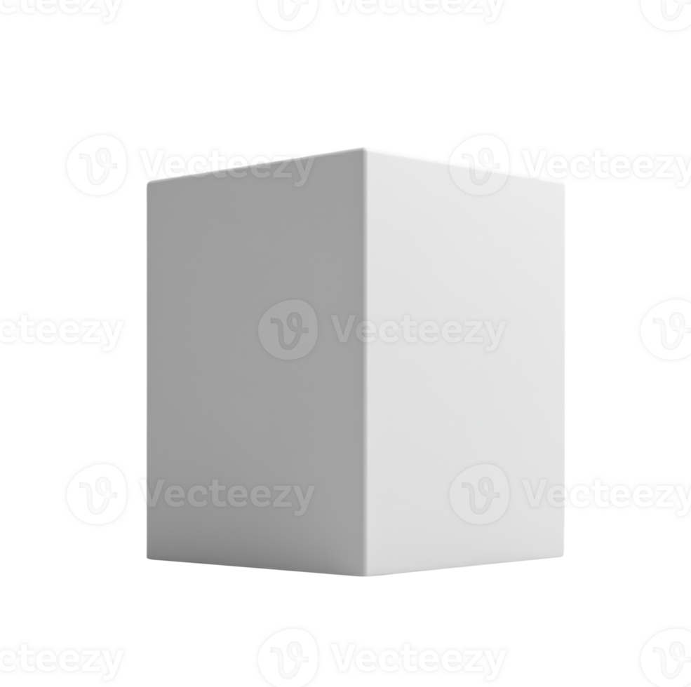 simple white cube on transparency background, perfect for minimalistic design png