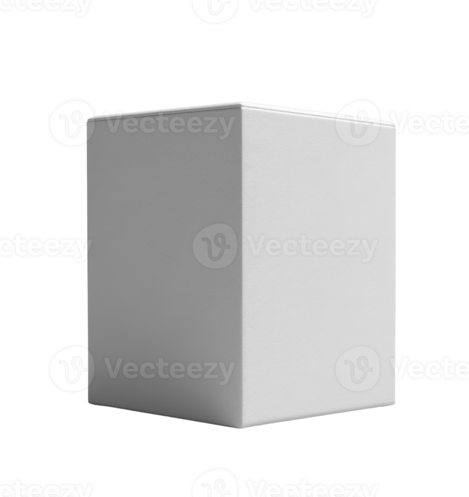Minimalist white cube on transparency background, perfect for product display png