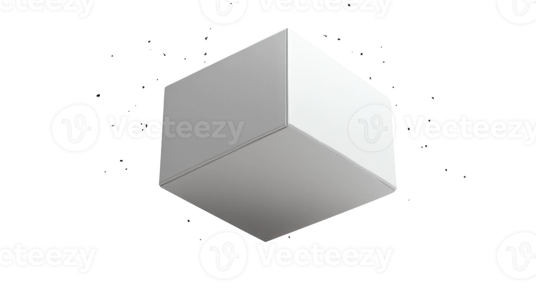 floating white cube with smooth surface and soft shadows creates minimalist aesthetic png