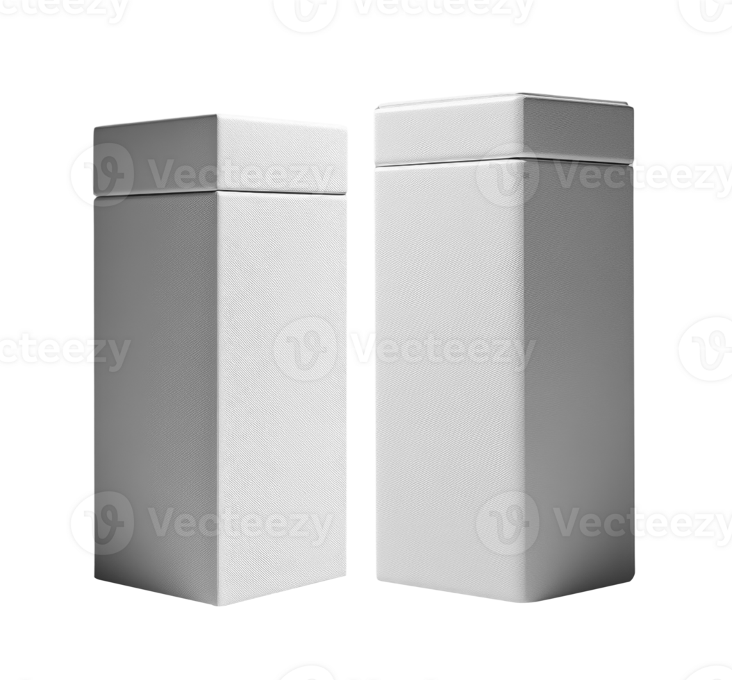 Minimalist white packaging boxes with sleek design png