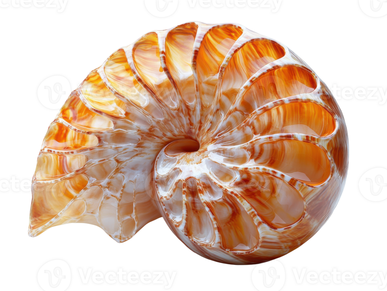 beautiful nautilus shell with intricate patterns and warm colors, showcasing nature artistry png