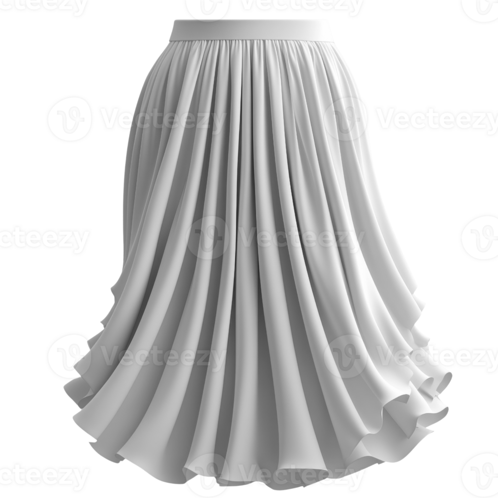 flowing white skirt with pleats, perfect for elegant occasions png