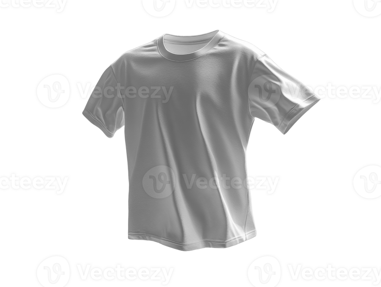 plain white t shirt displayed on transparent background, ideal for showcasing designs png
