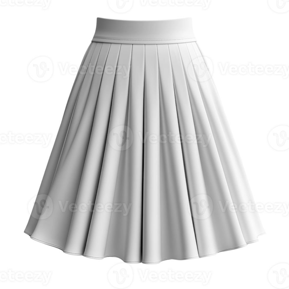 stylish white pleated skirt, perfect for various occasions and outfits png