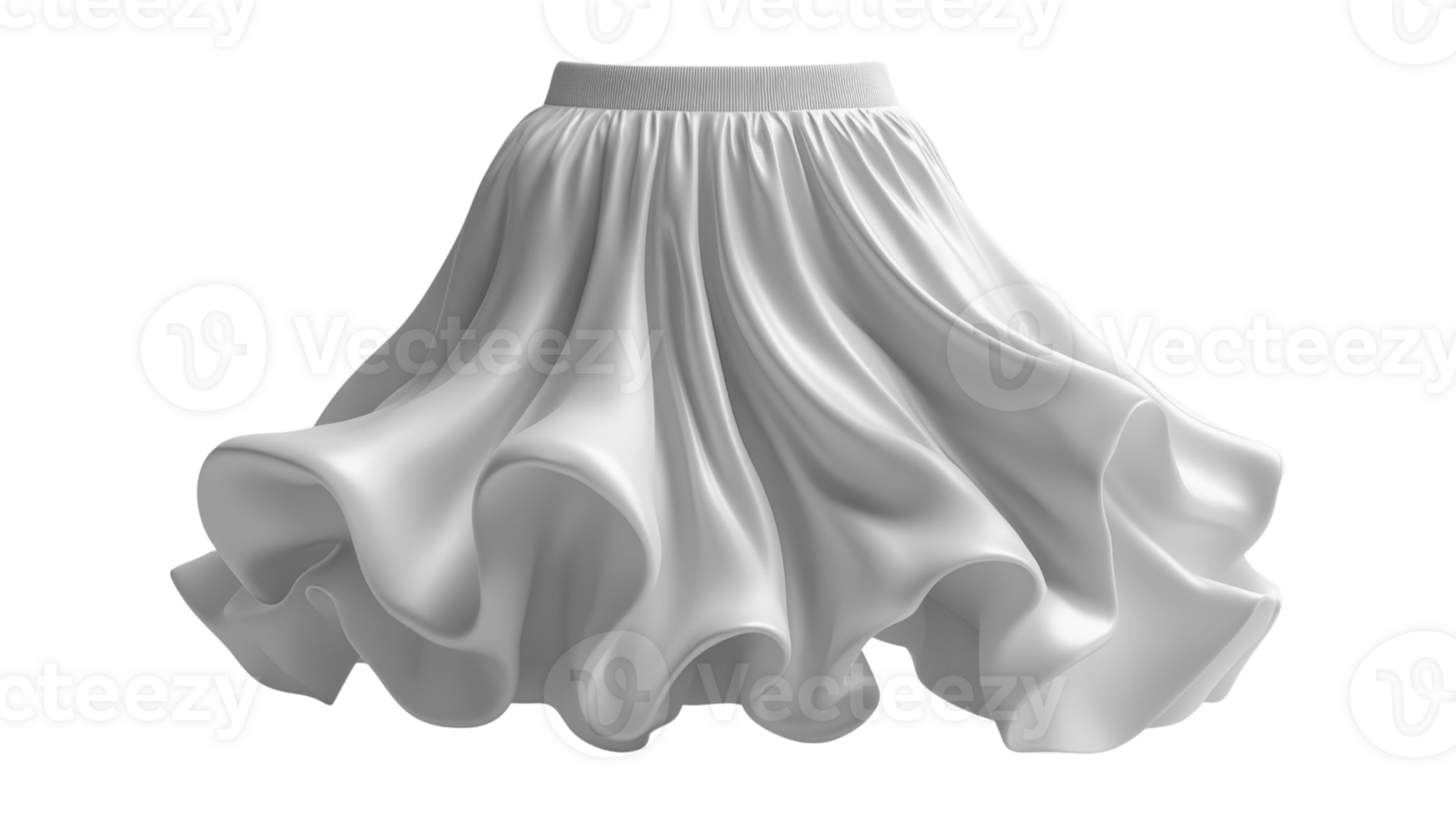 flowing white skirt with ruffled hem, perfect for elegant occasions png