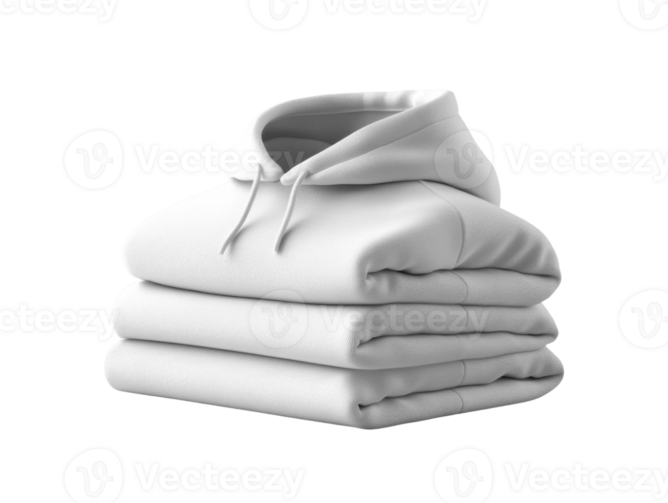 Soft white hoodies stacked neatly, showcasing cozy and minimalist style. Perfect for casual wear or layering png