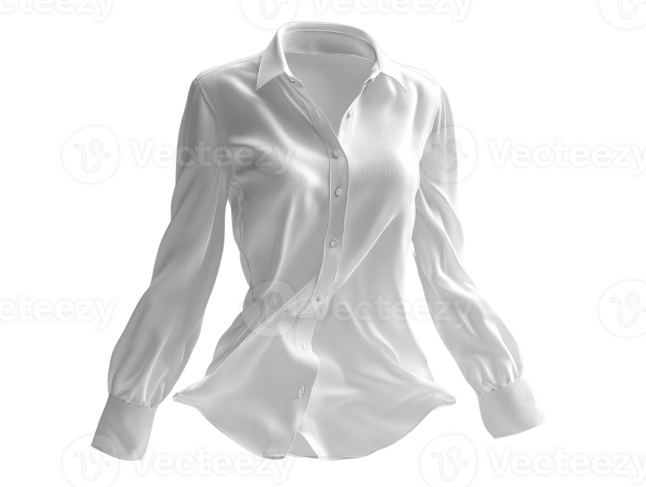 white long sleeve shirt with buttons, showcasing smooth fabric texture and elegant design png