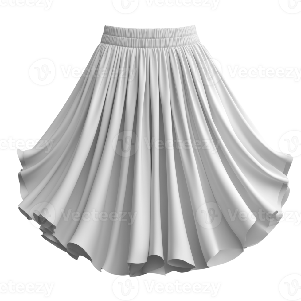 flowing white skirt with pleats, perfect for various occasions png