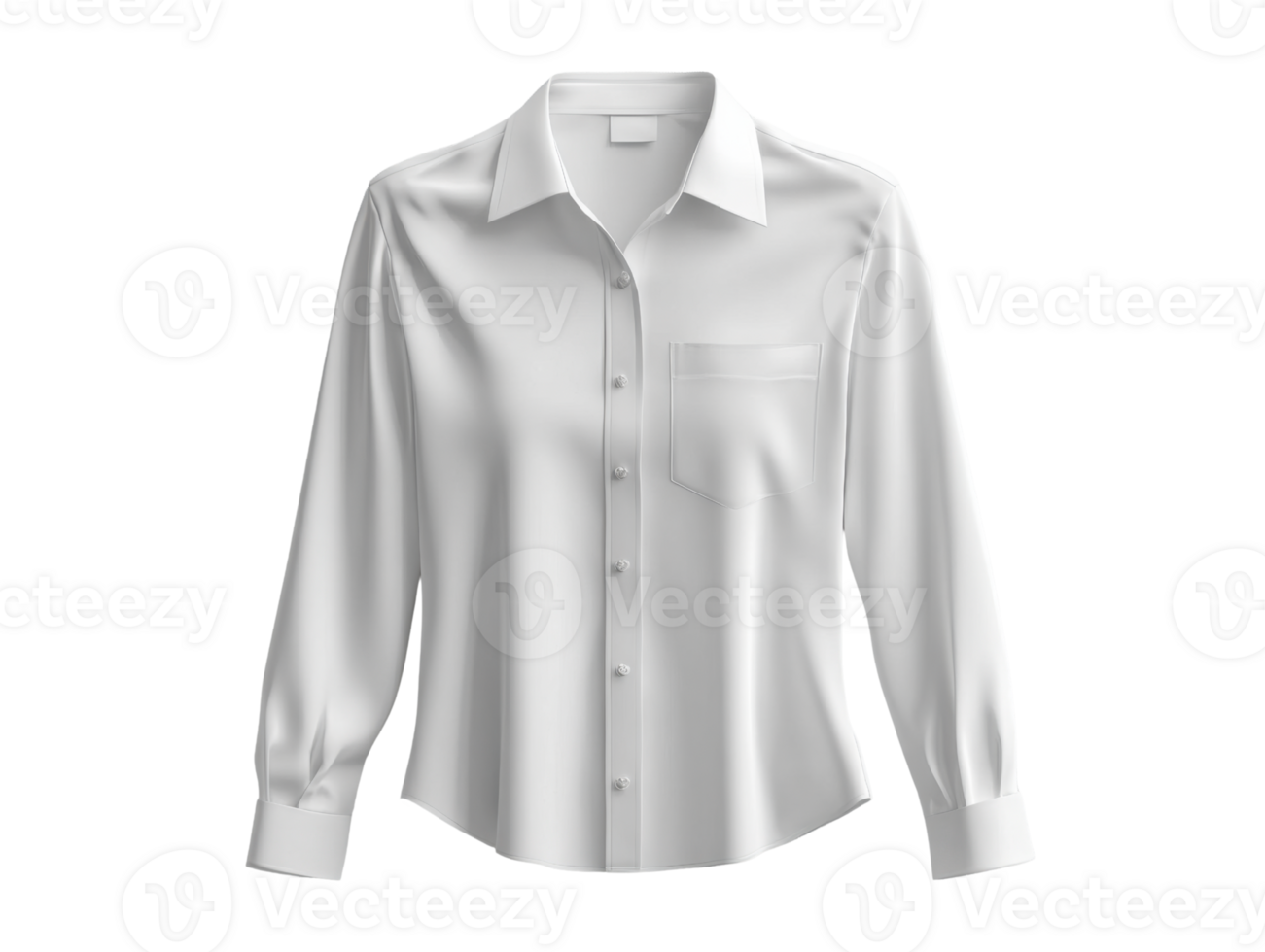 classic white long sleeve shirt with pocket, perfect for any occasion png