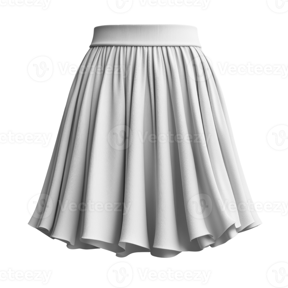 stylish white skirt with pleats, perfect for various occasions png