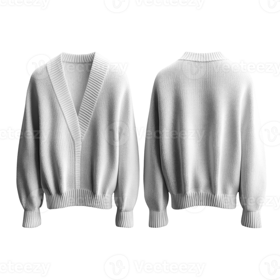 Cozy white cardigan with relaxed fit and ribbed details, perfect for layering png
