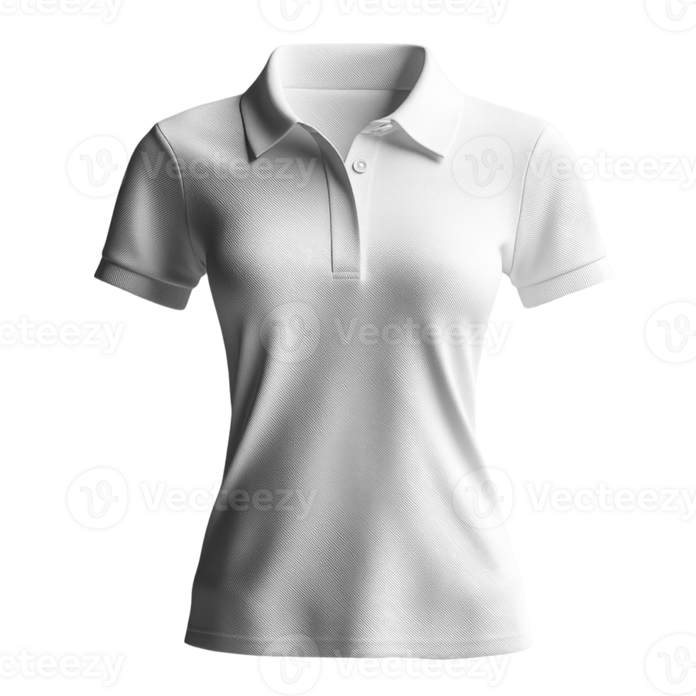 White polo shirt for women, casual and stylish design, perfect for everyday wear png