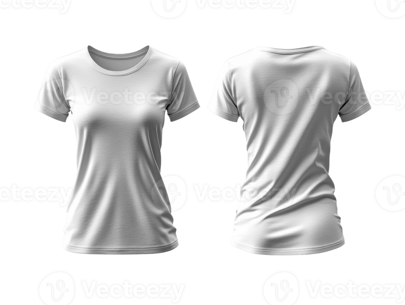 White t shirt mockup, front and back view, plain design, casual wear, clothing display, apparel showcase png