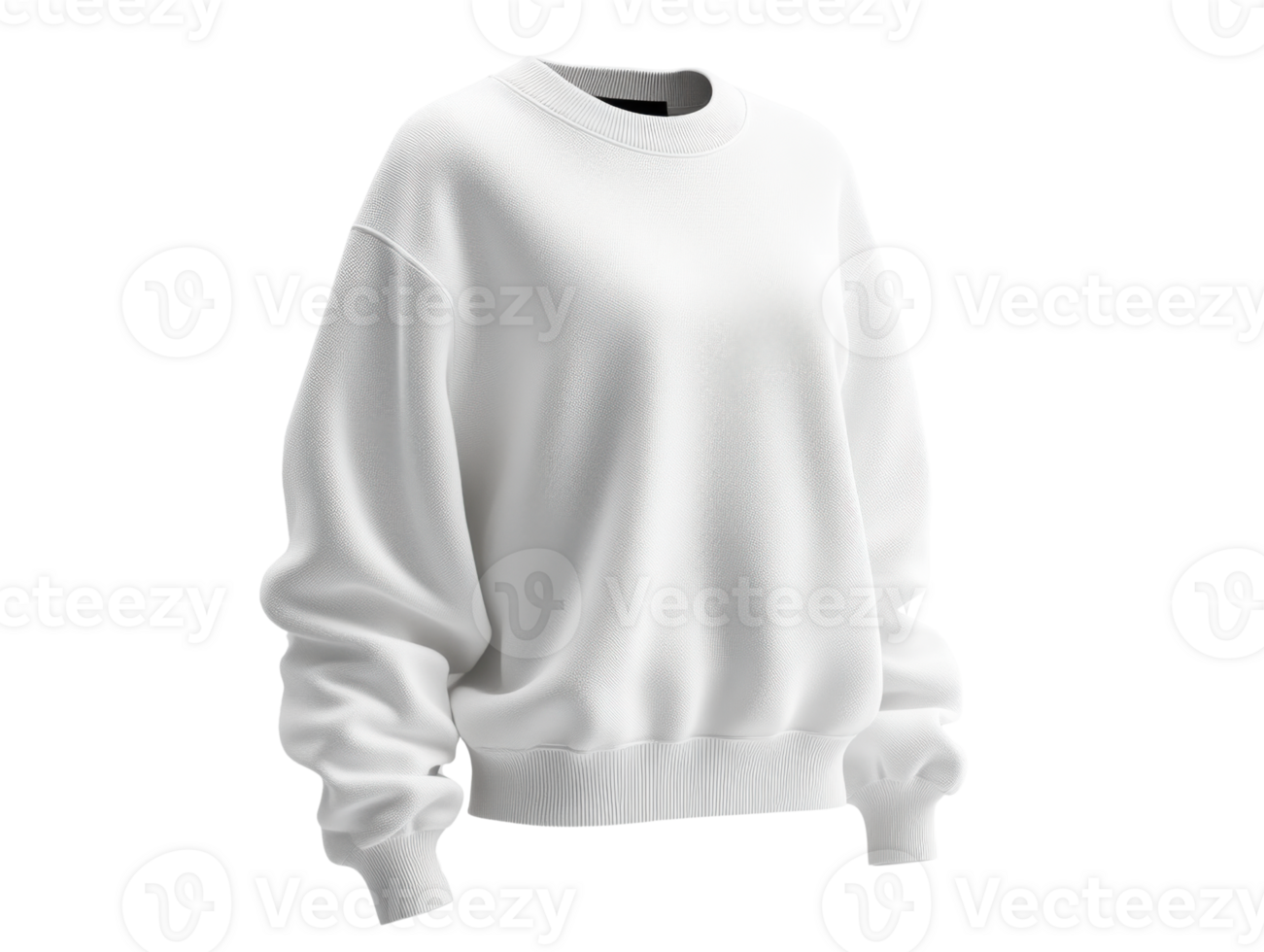 The cozy white sweatshirt with relaxed fit and ribbed cuffs, perfect for casual wear png