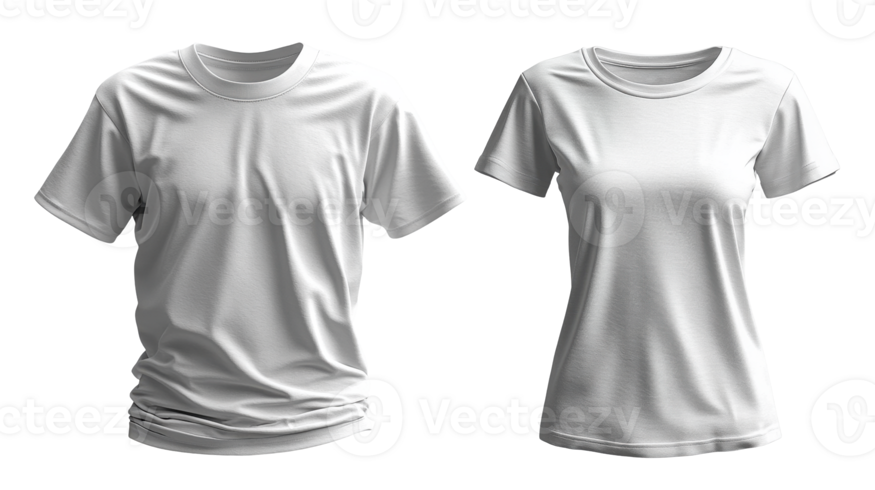 Plain white t shirts for men and women, showcasing casual style and comfort. Perfect for everyday wear or customization png