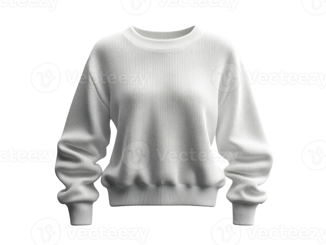 cozy white sweater with relaxed fit and ribbed cuffs, perfect for casual wear png
