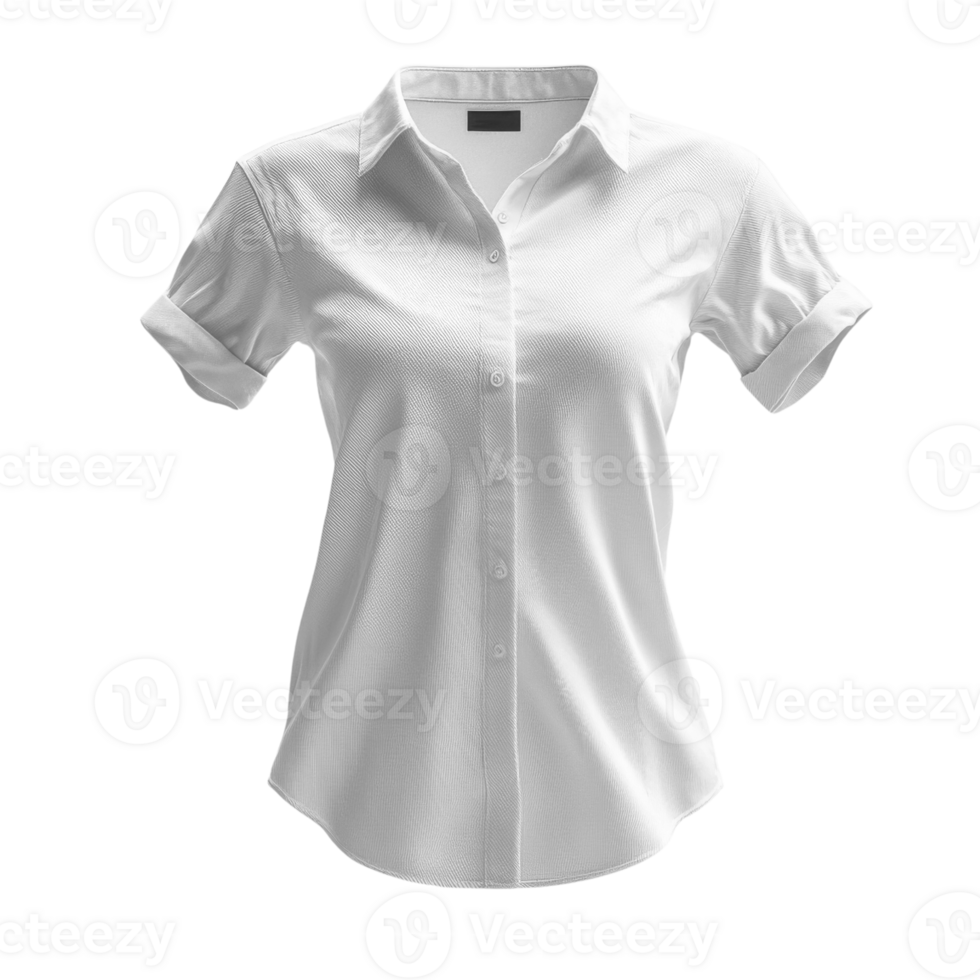 A stylish white shirt with rolled sleeves, perfect for casual or formal wear png