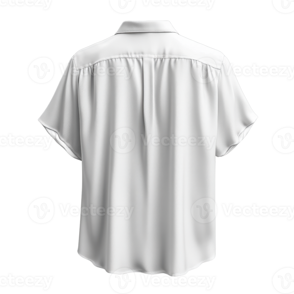 plain white short sleeve shirt with relaxed fit and smooth fabric png