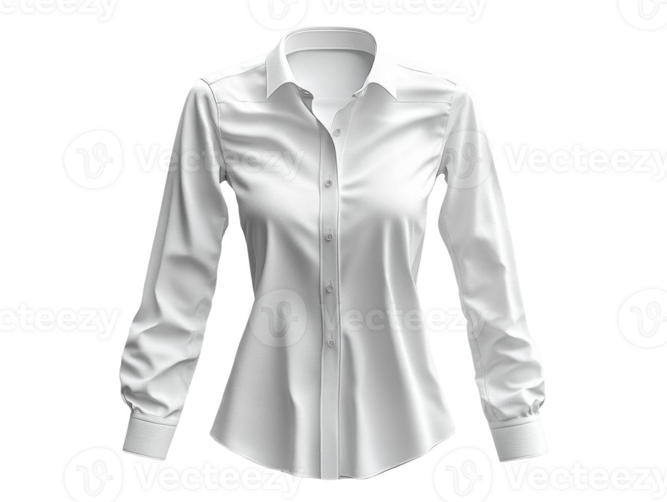 white long sleeve shirt with buttons, perfect for formal or casual wear png