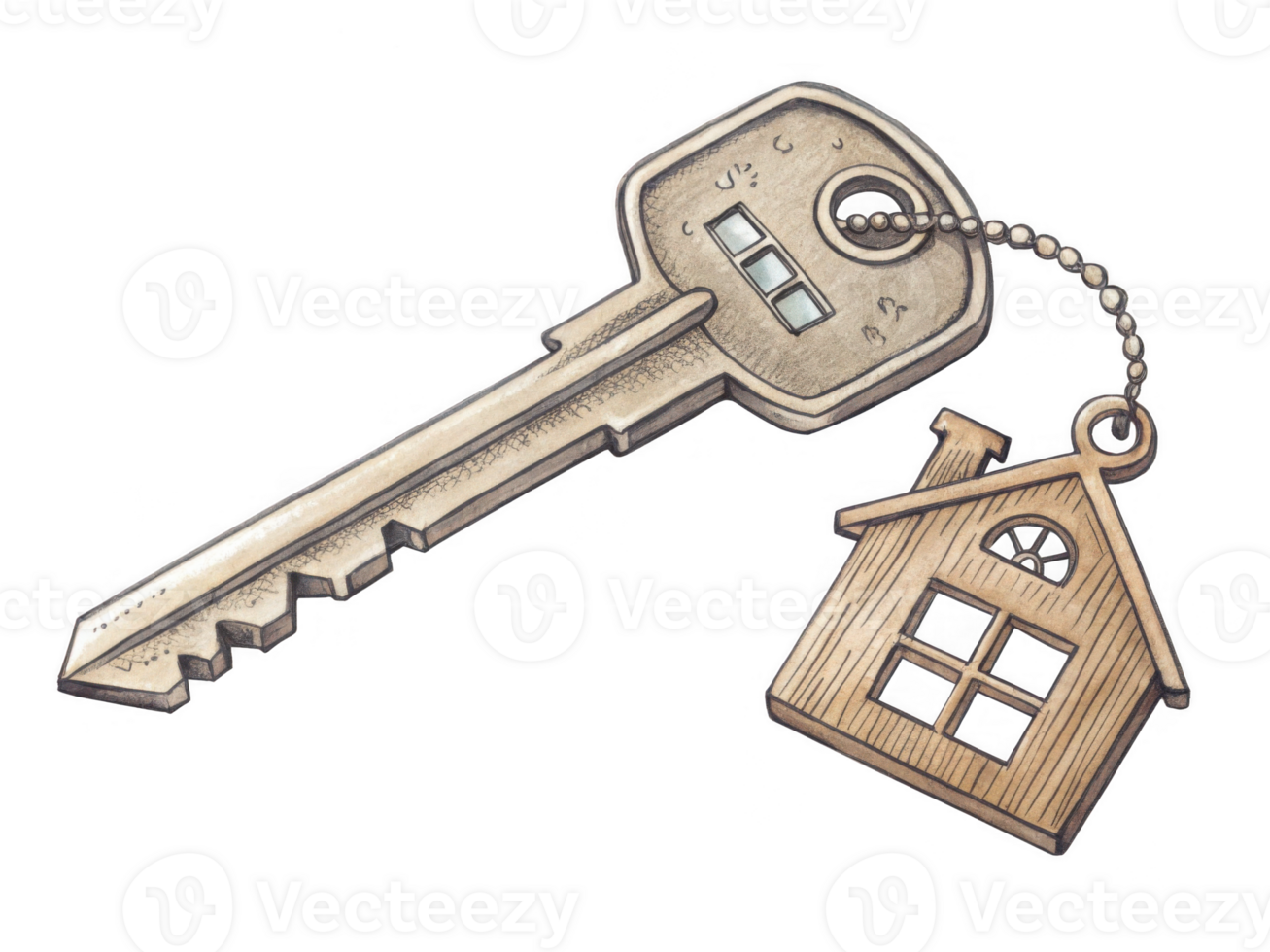 key with house shaped keychain, symbolizing home ownership and security png