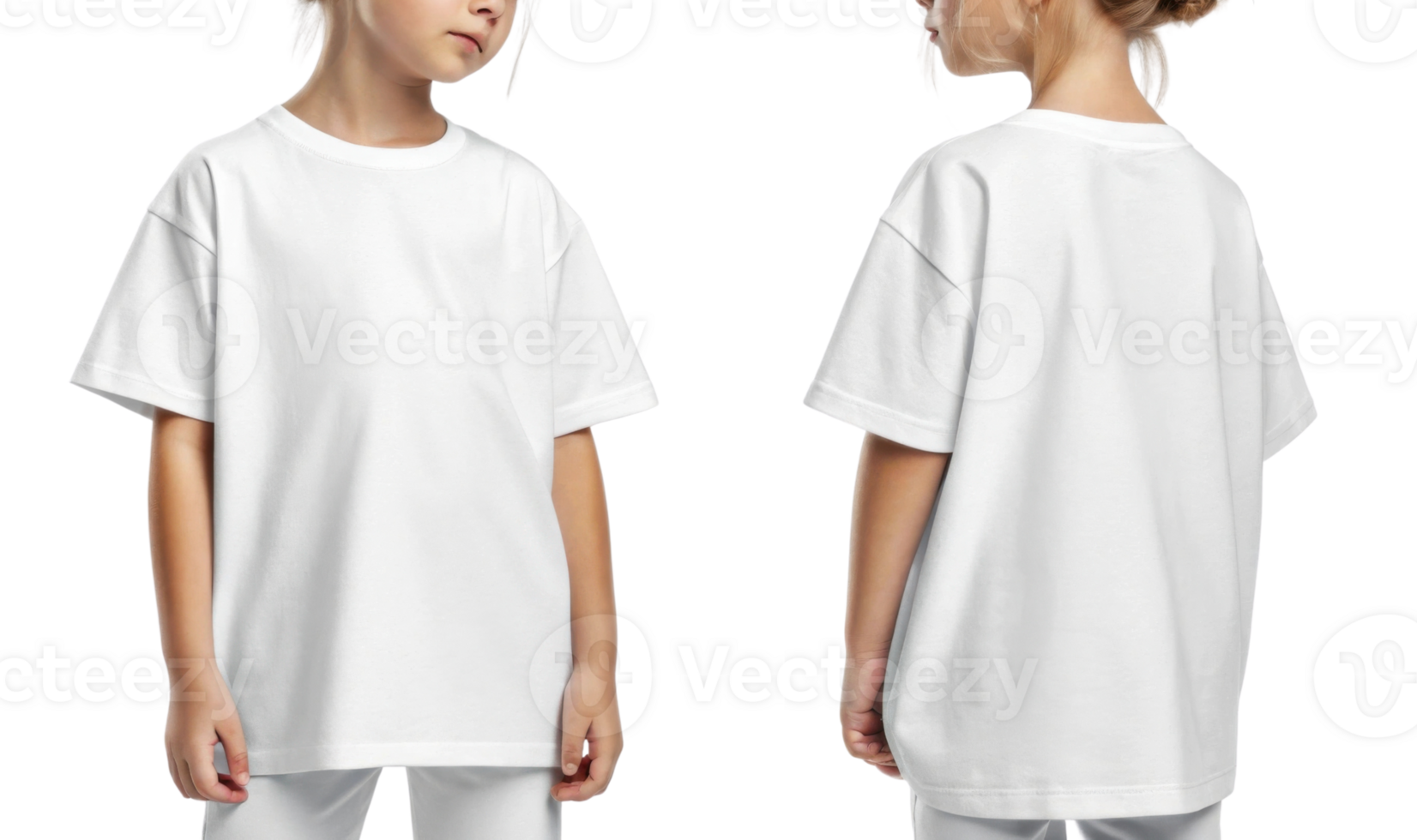 plain white t shirt for kids, showcasing simple and versatile design. Perfect for casual wear or layering png