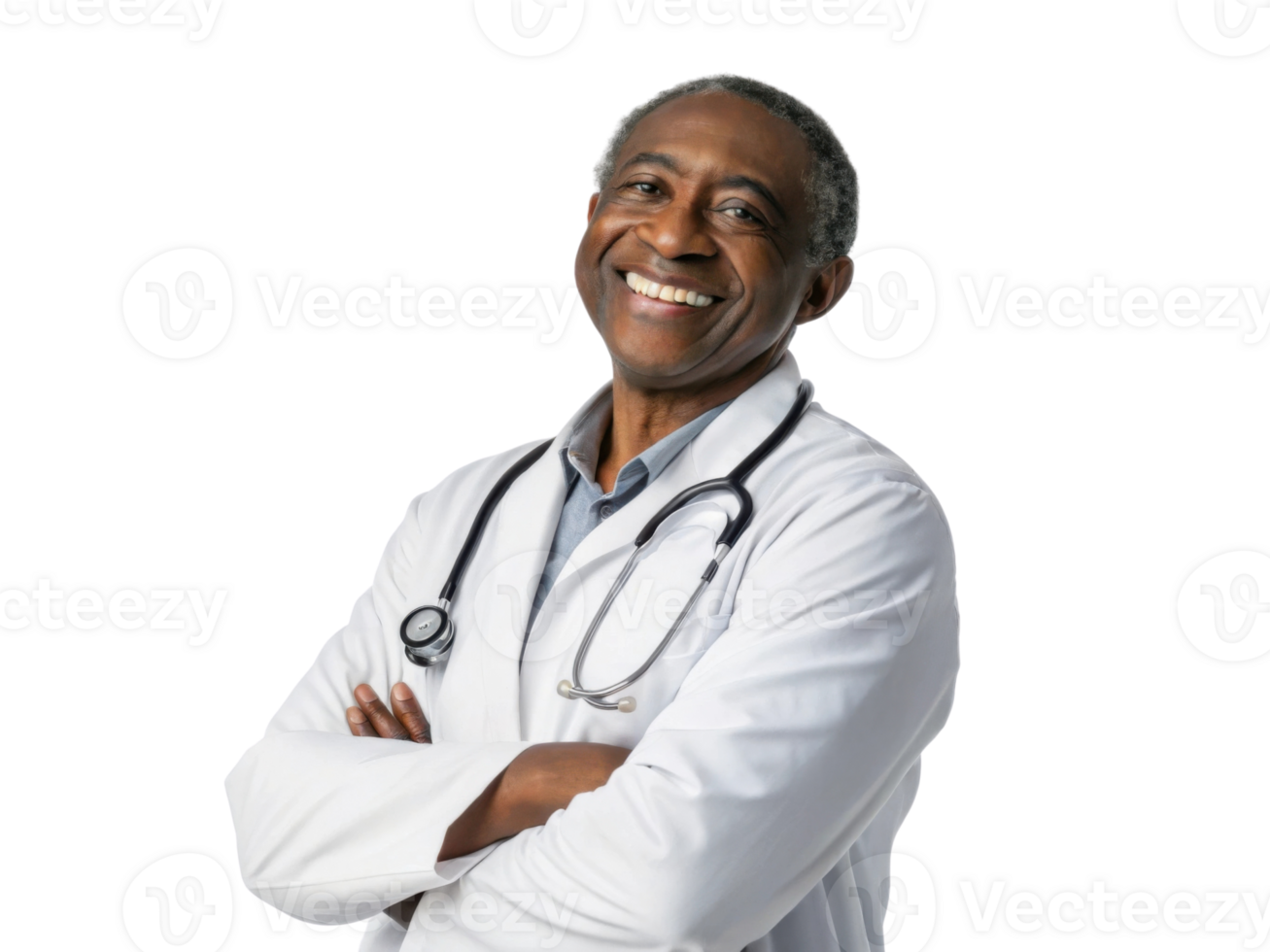 smiling doctor in white coat with stethoscope, exuding confidence and warmth png