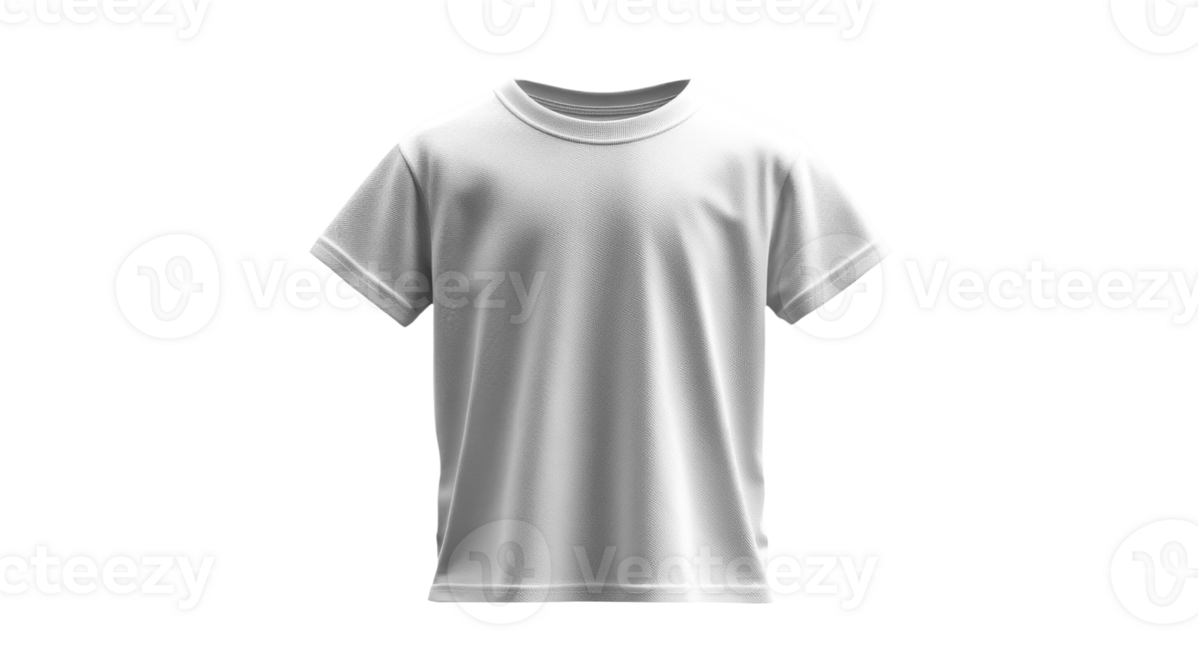 plain white t shirt displayed on transparent background, ideal for casual wear and branding png