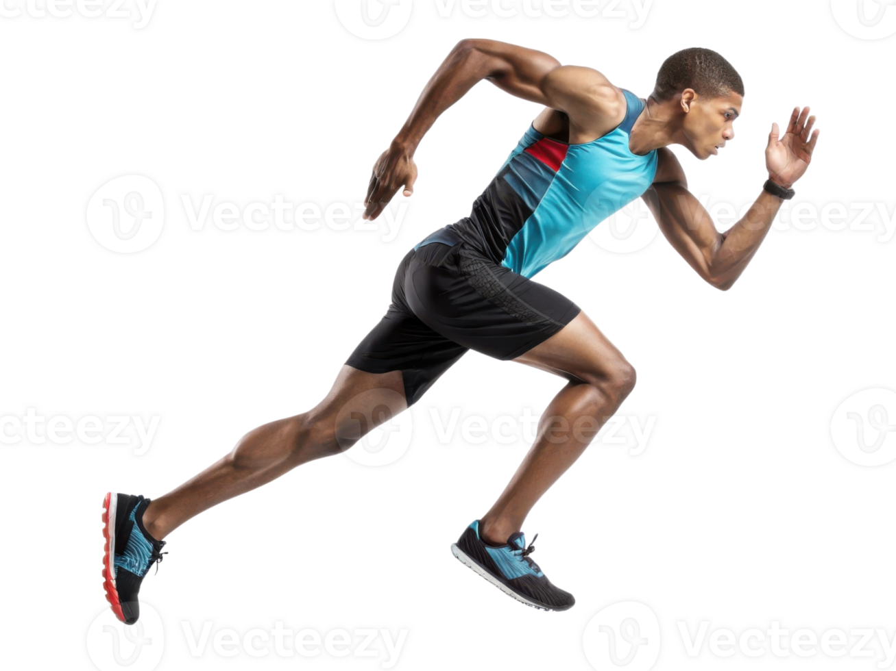 male athlete sprinting in dynamic running pose, showcasing athleticism and speed png
