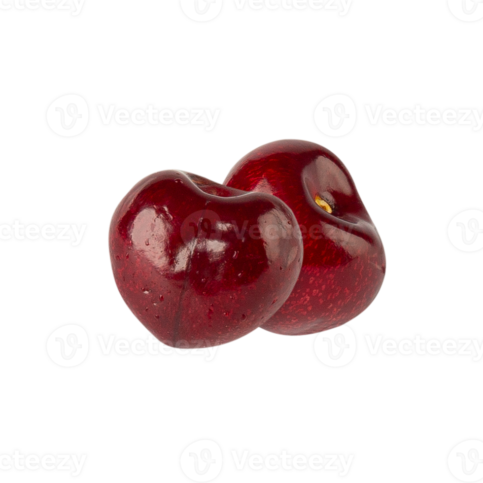 Fresh red cherries with glossy surface, perfect for desserts or snacking png