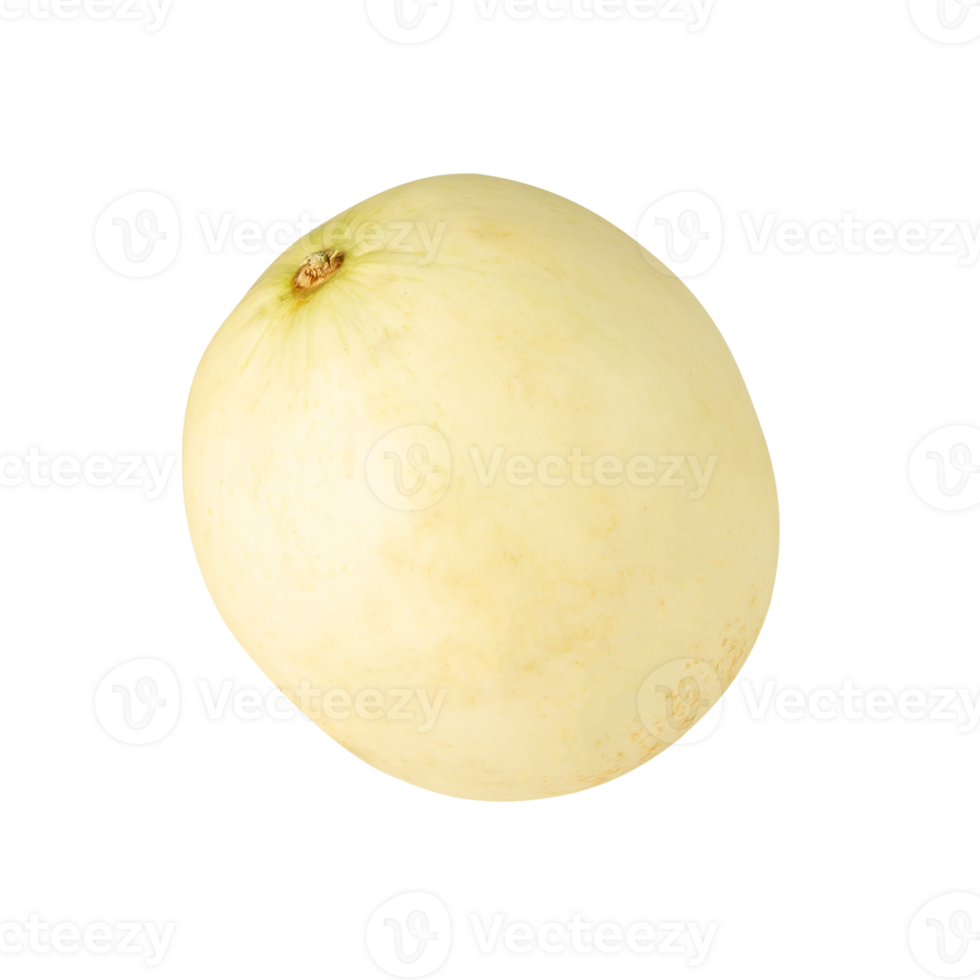 Fresh, round melon with smooth, pale yellow skin, perfect for summer dishes png