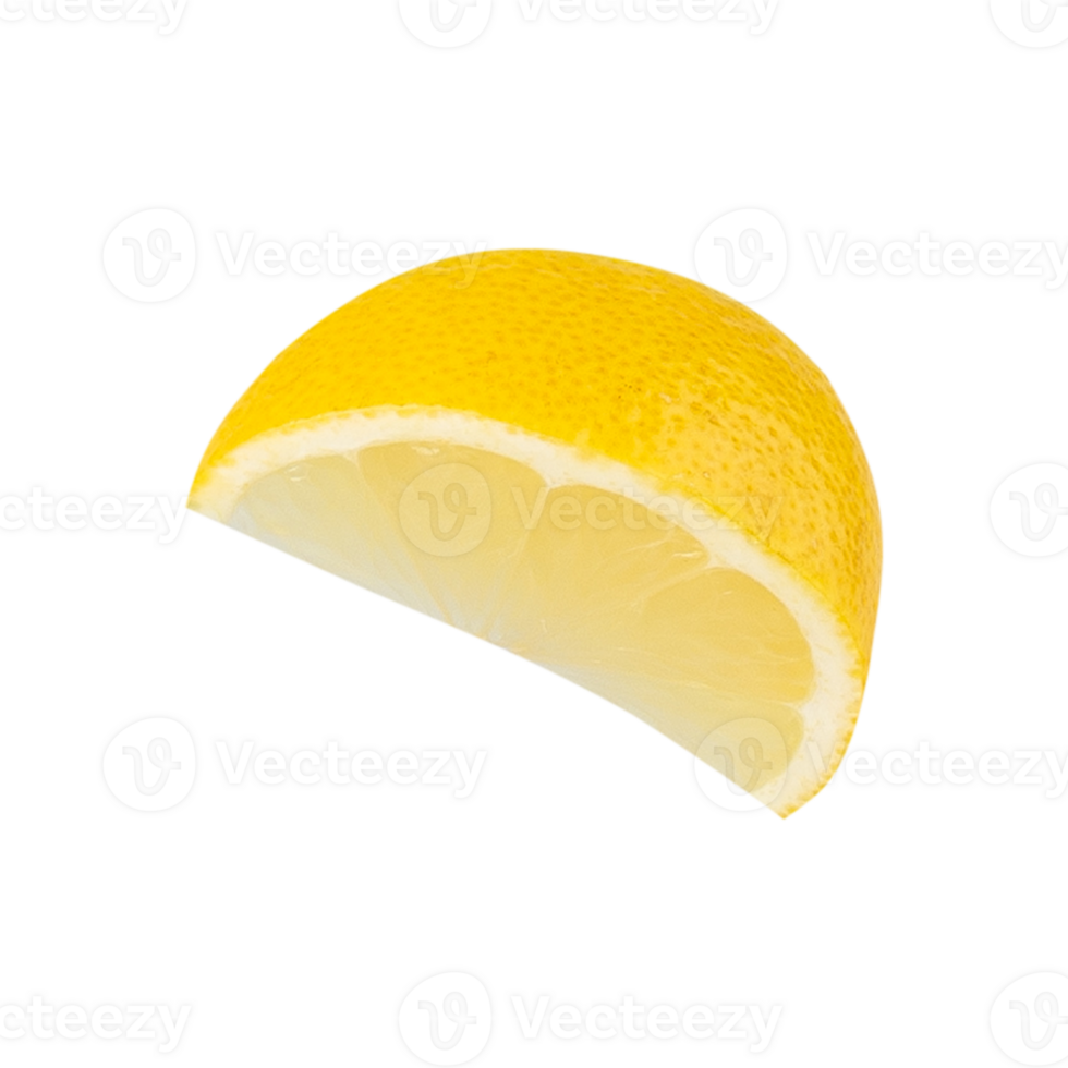 A Fresh lemon slice with vibrant yellow color and juicy texture png