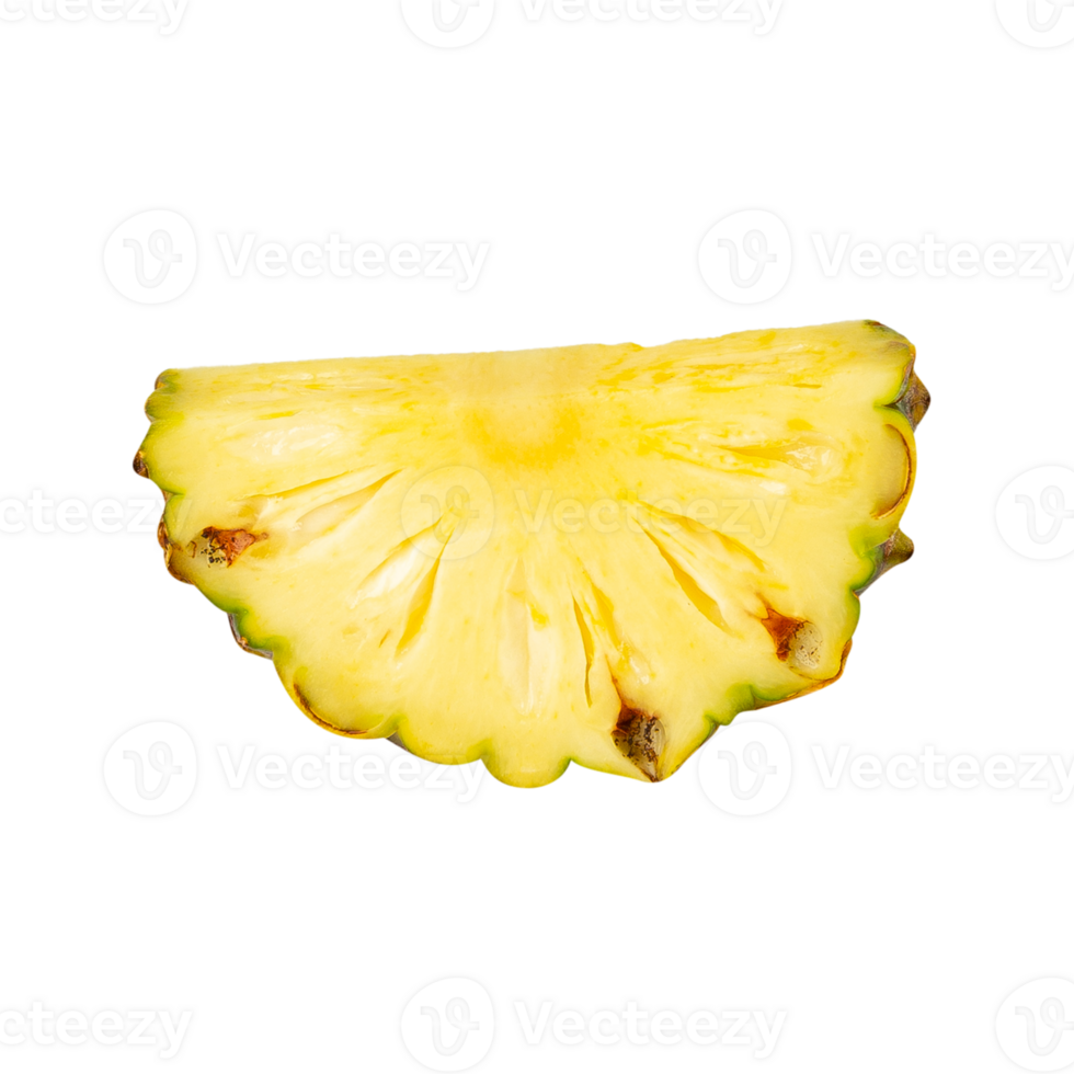 Fresh pineapple slice with vibrant yellow color and textured surface png