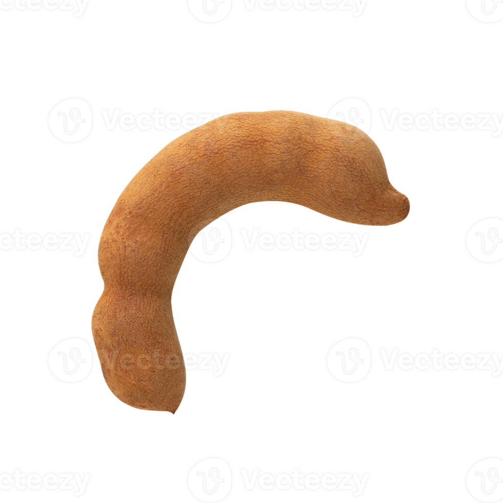 Tamarind pod with smooth, brown exterior, showcasing its unique shape and texture png