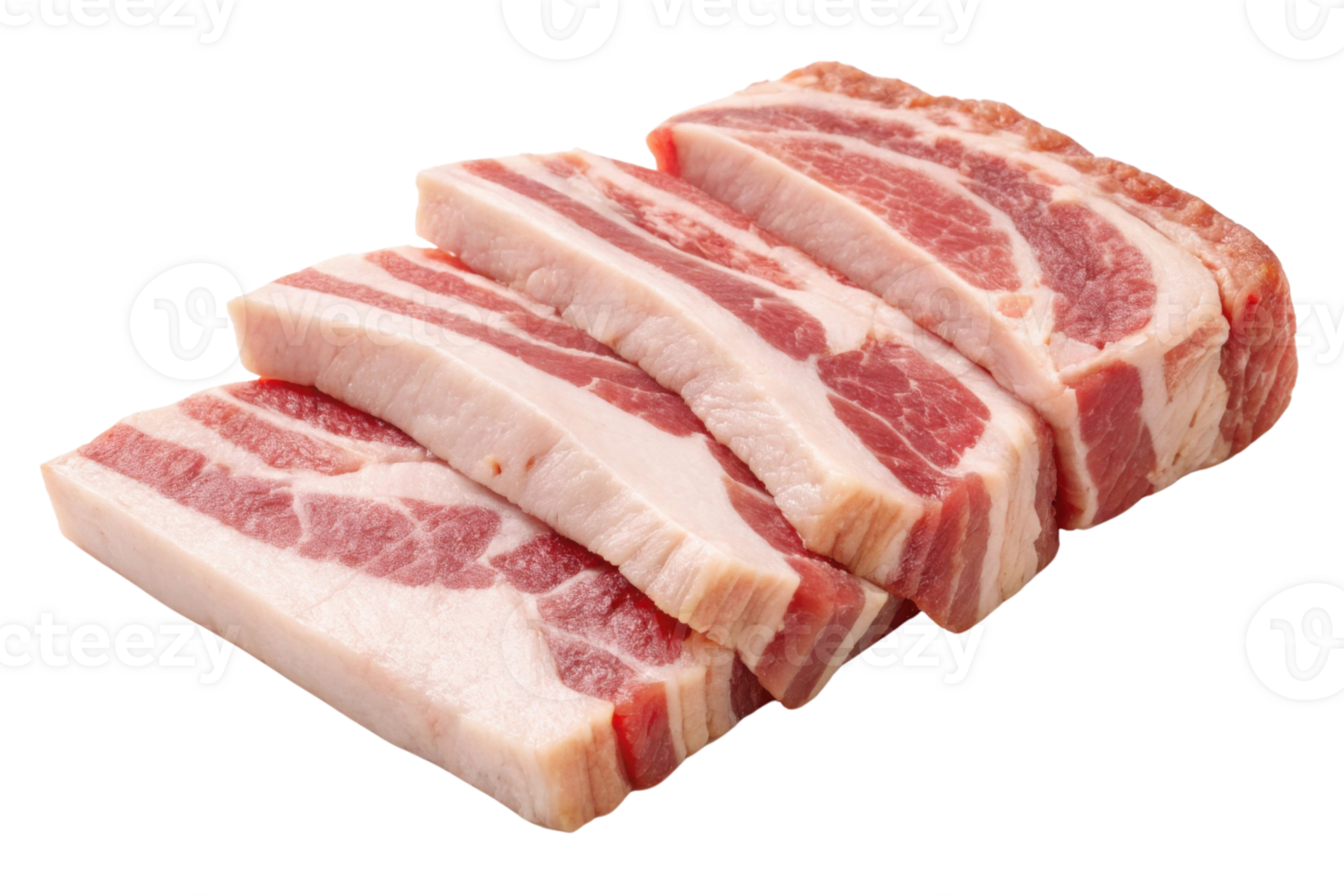 Fresh pork belly slices, raw meat, ideal for cooking and grilling png