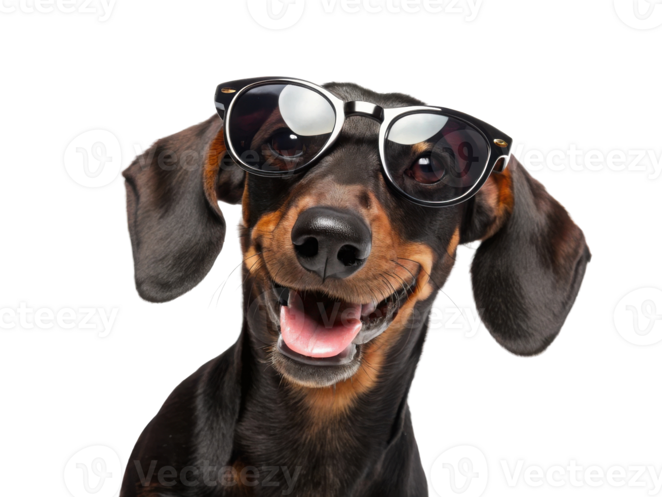 The happy dog wearing sunglasses, showcasing playful and fun personality png