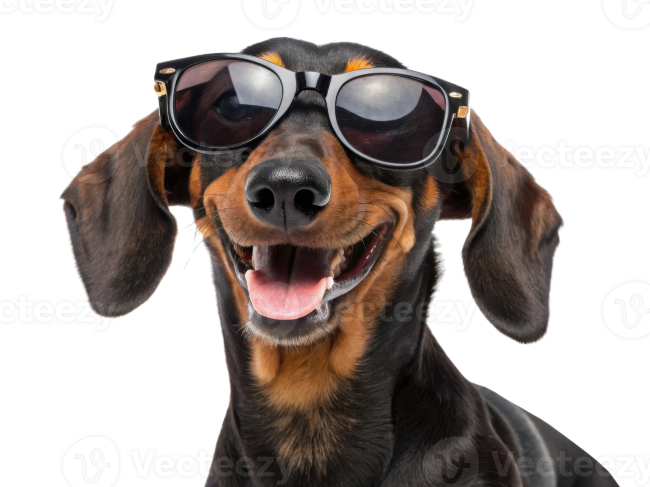 A happy dog wearing sunglasses, showcasing playful and fun personality png